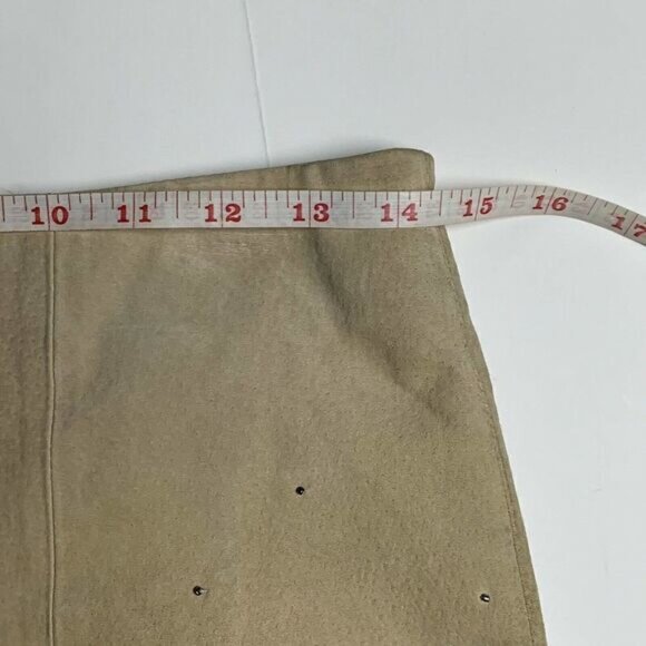 White House Black Market Tan Leather Mini Pencil Skirt SZ 2 Studs Indie Festival - Picture 5 of 8